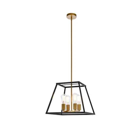 Declan 16 inch pendant in black and brass {1}