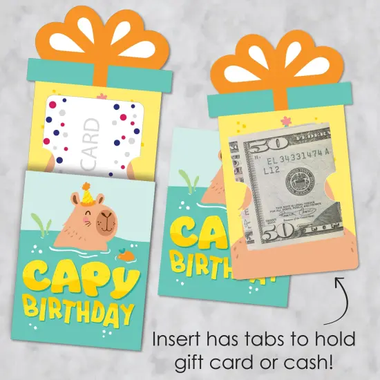 Big Dot of Happiness Capy Birthday - Capybara Party Money and Gift Card Sleeves - Nifty Gifty Card Holders - Set of 8 {4}