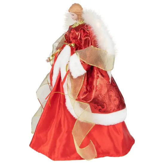 Northlight Angel with Lighted Wings Christmas Tree Topper - 14" - Red and White {6}