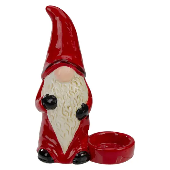 Northlight Gnome Tea Light Christmas Candle Holder - 7" - Red and Black {3}