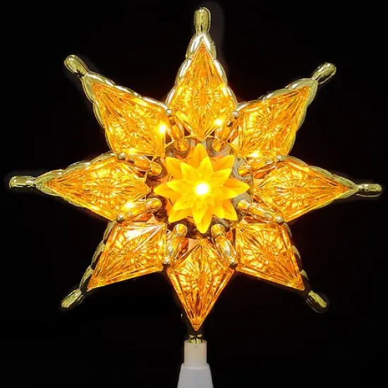 Northlight Mosaic Star Christmas Tree Topper - 8" - Clear Lights Amber {3}