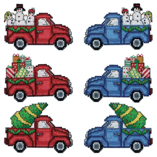 Design Works Plastic Canvas Ornament Kit 3"x4" Set of 6-Holiday Pickups {3}