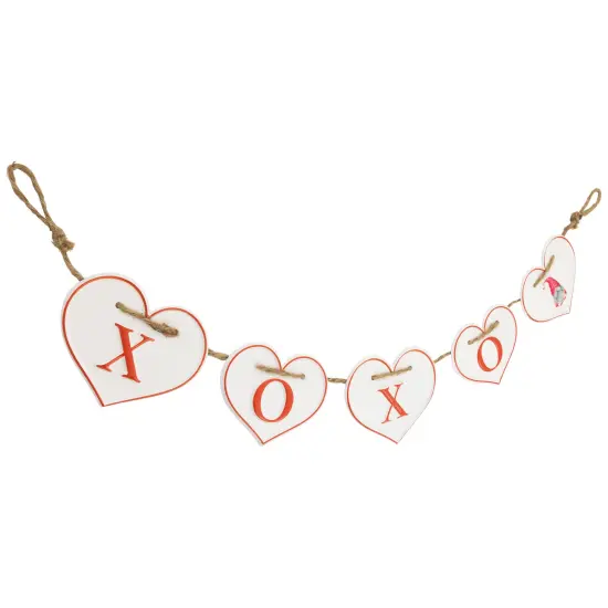 Northlight Hearts "XOXO" Valentine's Day Metal Banner - 32" - White and Red {4}