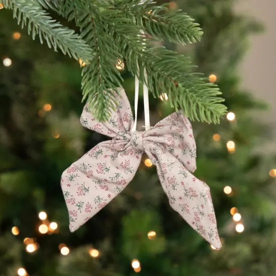 Northlight Single Loop Floral Christmas Bow Decoration - 5.5" - Pink {3}
