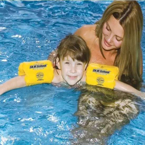 Swim Central Set of 2 Bright Yellow Skill School Children's Swimming Pool Floats - 8.5" {3}
