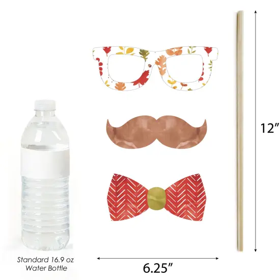 Big Dot of Happiness Fall Foliage Baby - Autumn Leaves Baby Shower Photo Booth Props Kit - 20 Count {6}