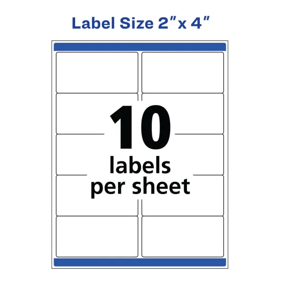 AveryWaterproof Shipping Labels with Ultrahold Permanent Adhesive, 2" x 4", 100 Labels for Laser Printers (15513) {5}