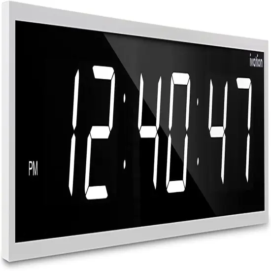 Ivation Huge 36 Inch Large Big Oversized Digital LED Wall Clock White {1}