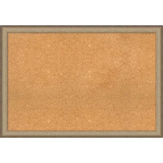 Elegant Brushed Narrow Framed Corkboard, Natural Cork Elegant Bronze {1}