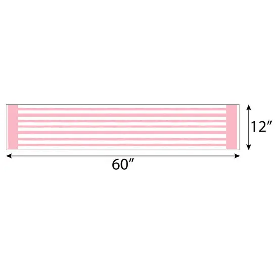 Big Dot of Happiness Pink Stripes - Petite Simple Party Paper Table Runner - 12 x 60 inches {4}