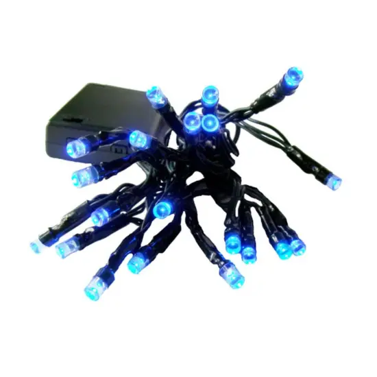 Sienna LED Mini Wide Angle Christmas Lights - Blue - 6.25' Green Wire - 20ct {4}