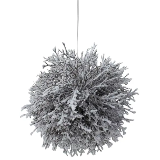 Northlight 7" Artificial White Frosted Round Twig Christmas Ornament {3}