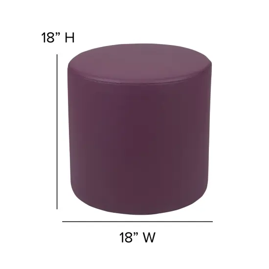 Emma and Oliver 18"H Soft Seating Flexible Circle Backless Chair for Classrooms and Common Spaces Purple {5}
