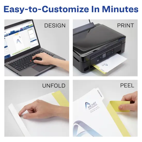 Avery Unpunched Customizable Print-On Dividers for Use with Custom Binding Systems or 3 Ring Binders, 5-Tab Set, 5 Sets (11516) {3}