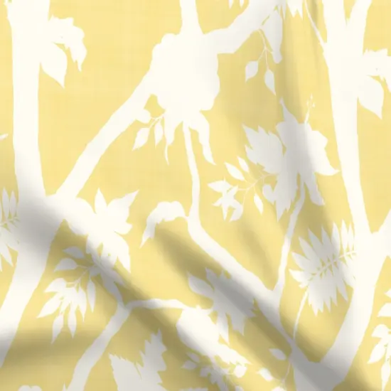 Various Fabrics by the Yard or Fat Quarter Chinoiserie Butter Yellow Cream Floral Flower Silhouette Timeless Grandmillenial Custom Printed Fabric by Spoonflower {5}