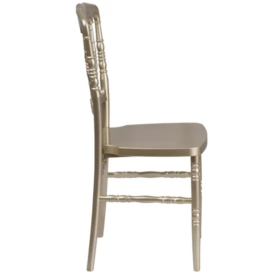 Emma and Oliver Wedding & Event Resin Stacking Napoleon Dining Chair Gold {5}