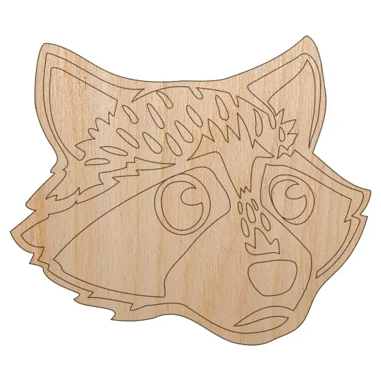 Cute and Guilty Raccoon Head Unfinished Wood Shape Piece Cutout for DIY Craft Projects {7}