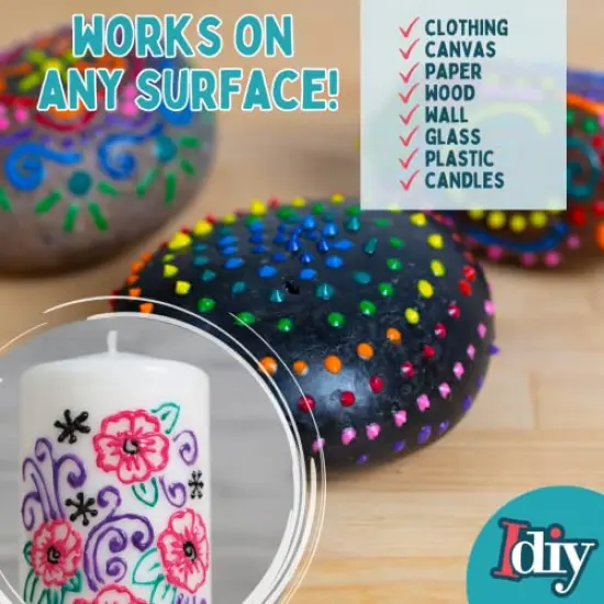 DIY Fabric Paints - 8 Glitter Colors, 1 oz Bottles, Ultra Bright 3D Paint for T-Shirts and Clothing, Non-Toxic, Water-Based, Washable, Permanent, Ideal for Classroom, Kids' Birthday Parties, and Summer Camps {5}