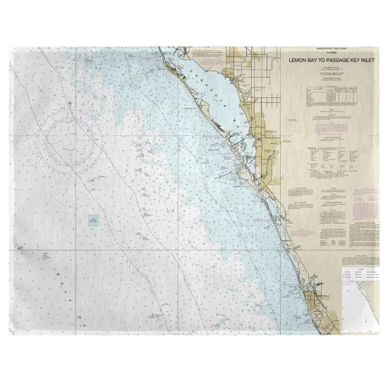 Betsy Drake Venice, FL Nautical Map Place Mat Set of 4 {1}