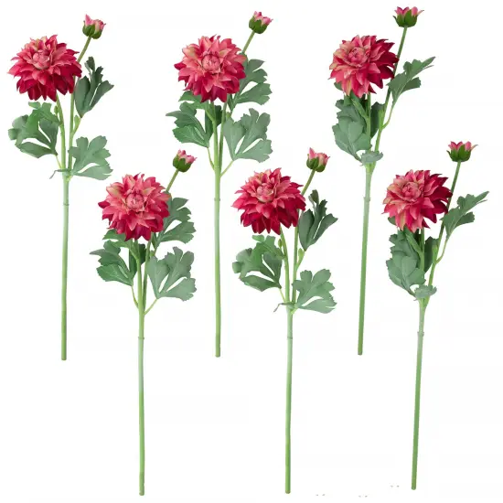 Northlight Real Touch&trade; Pink Dahlia Artificial Floral Sprays, Set of 6 - 23" {1}