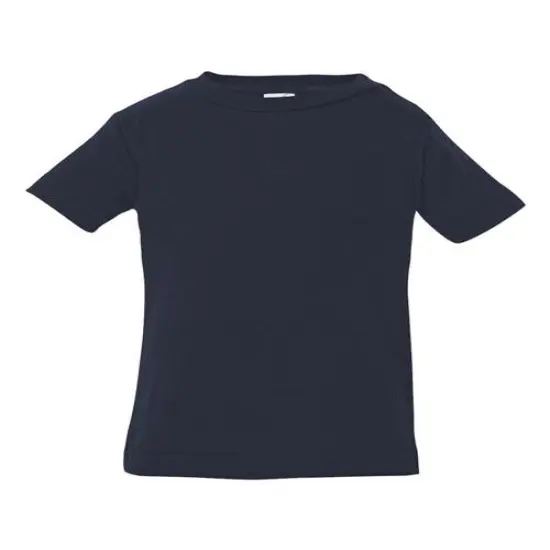 Rabbit Skins&reg; Infant Fine Jersey Short Sleeve Crew Neck Tee - 3322 Navy {1}