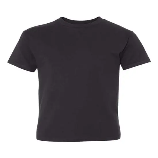Hanes&reg; Perfect-T Youth Crew Neck Short Sleeve T-Shirt Black {1}