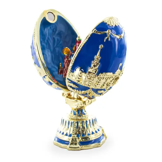 The City Blue Enamel Royal Inspired Easter Egg 2.75 Inches {5}
