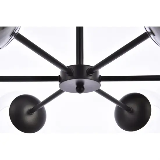 Briggs 30 inch pendant in black with clear shade {4}