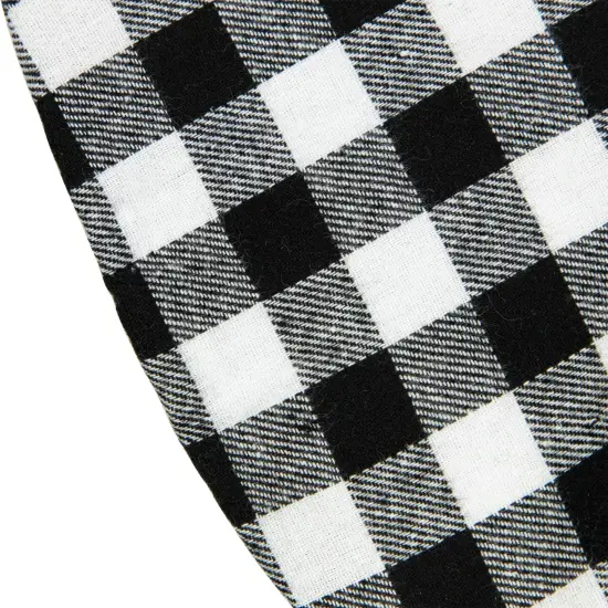 Northlight 20" White and Black Buffalo Plaid Mini Christmas Tree Skirt {6}