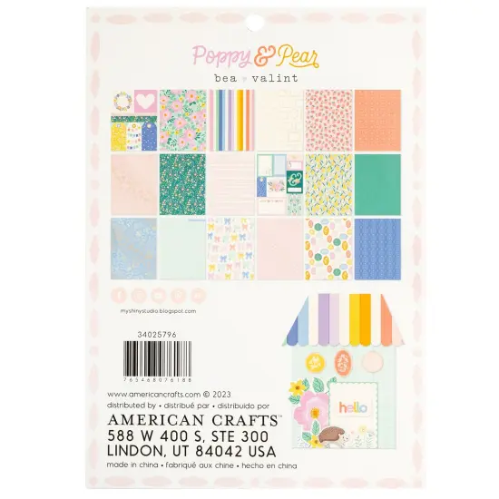 American Crafts Single-Sided Paper Pad 6"X8" 36/Pkg-Poppy And Pear {2}