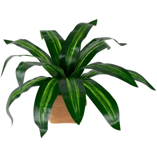 Northlight Artificial Dracaena Plant in Square Rattan Pattern Ceramic Pot - 27" Green {1}