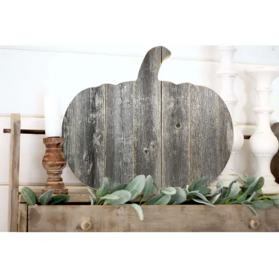 Rustic Farmhouse Fall Harvest Reclaimed Wood Pumpkin Grey {5}