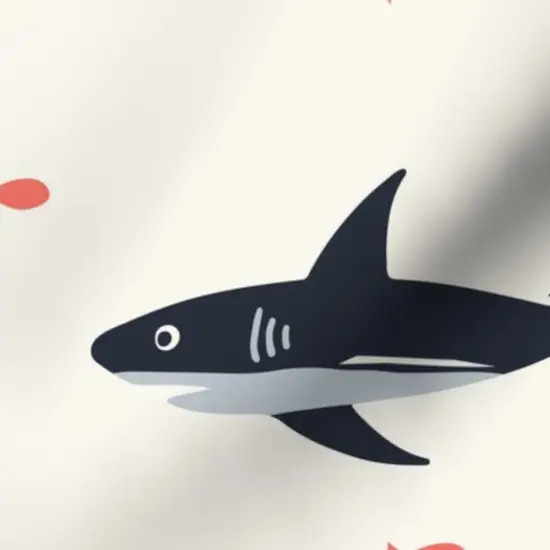 Various Fabrics by the Yard or Fat Quarter Ocean Under The Sea Marine Life Nautical Beach Waves Sharks Fish Custom Printed Fabric by Spoonflower {7}