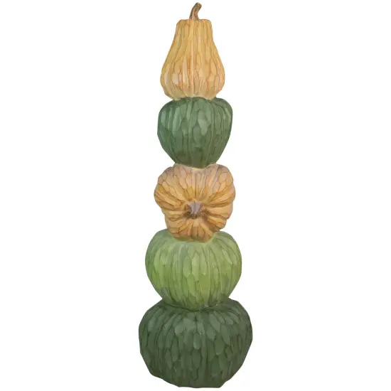 Northlight Carved Tri-Color Stacked Pumpkin Tower Fall Harvest Decoration - 42.5" Orange {3}