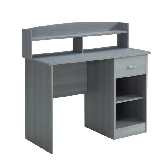 Techni Office Solutions 40.5" Gray Unique Techni Mobili Modern Office Desk with Hutch {1}