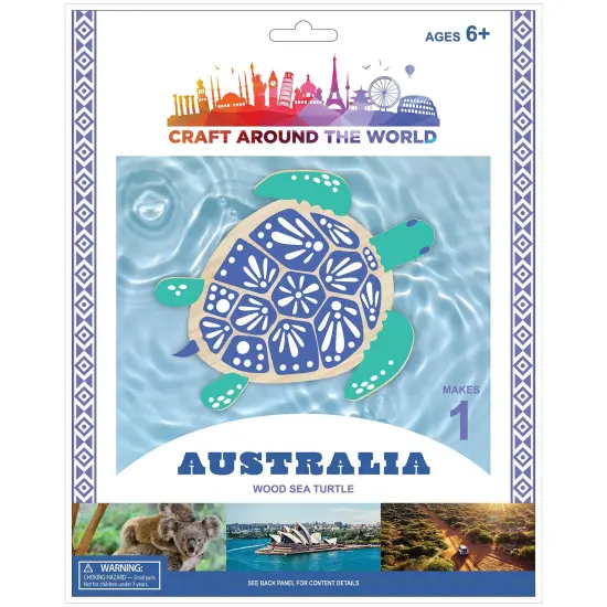 Craft Around The World Australian Wood Sea Turtle-Makes 1 {1}