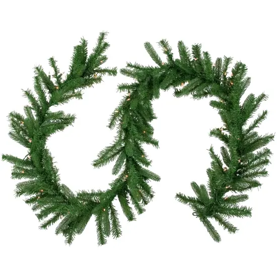 Northlight 9' x 10" Pre-Lit Sierra Noble Fir Artificial Christmas Garland, Clear Lights Green {1}