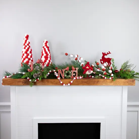Northlight Cardinals on Wreaths "Joy" and "Noel" Christmas Display Signs - 10" - Set of 2 Red {4}