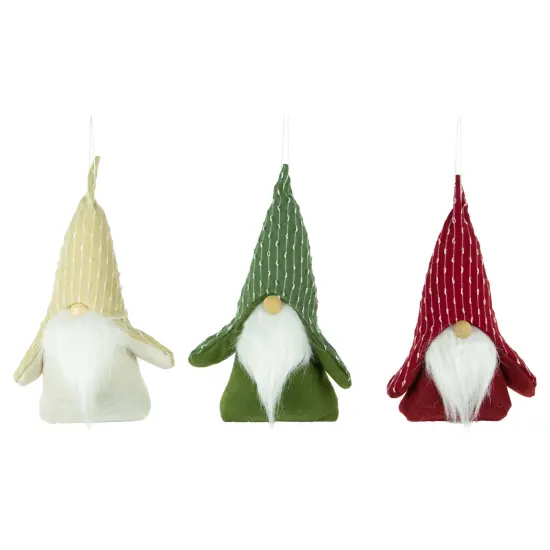 Northlight Standing Plush Gnomes Christmas Figurine Ornaments - 8.5" - Set of 3 Red {1}
