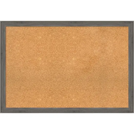 Regis Barnwood Narrow Wood Framed Corkboard, Natural Cork Regis Barnwood Grey {1}