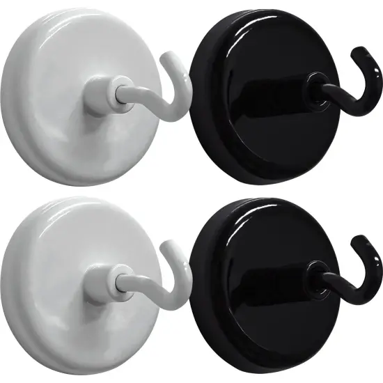 Black & White Magnetic Hooks, Pack of 4 {1}
