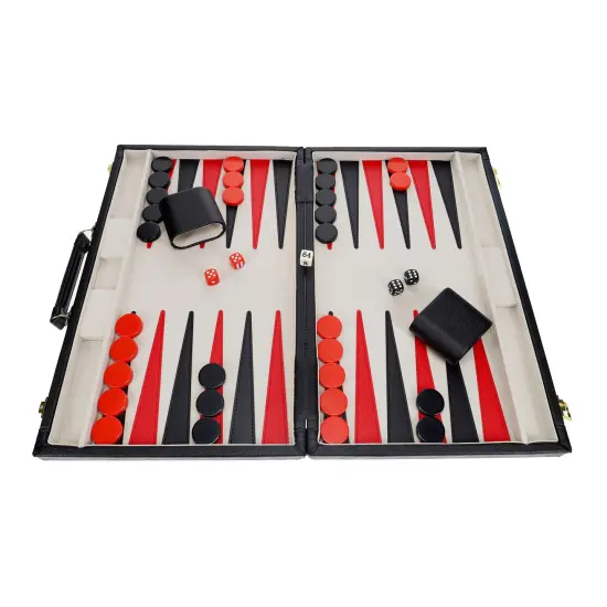 WE Games Elegant Leatherette Backgammon Set - 18 x 11 in. closed {5}