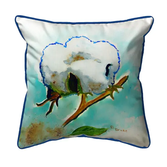 Betsy Drake Cotton ball Flower Extra Large 22 X 22 Indoor / Outdoor Pillow {1}