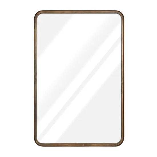 HBCY Creations Wall Mirror Large Mirror, Rustic Accent Mirror for Bathroom, Entry, Dining Room, & Living Room. Metal Mirror Brushed Bronze {1}