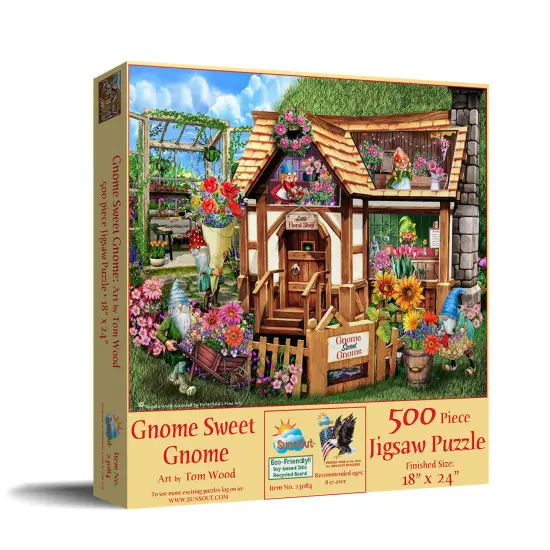Sunsout Gnome Sweet Gnome 500 pc Jigsaw Puzzle 23084 {2}