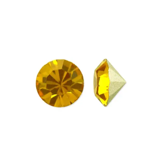 Preciosa Crystal Maxima Chaton 4mm (SS16) Topaz (Package of 50) {1}