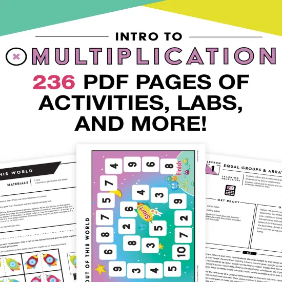 In A Flash Intro to Multiplication Instructional Resources&mdash;Flash Drive With Math Lessons, Journal, Flash Cards, Templates, Posters, Charts, Games for Learning Times Tables, Grades 2-3 (236 pgs) {1}