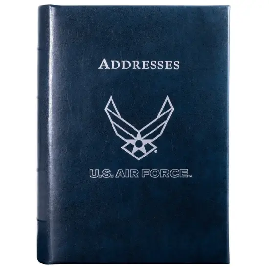 Gallery Leather Large Address Book with Alphabetical Tabs up to 480 records, Leather Notebook Hardcover, Telephone and Address Books - 9x7, Acadia Navy-AF {1}