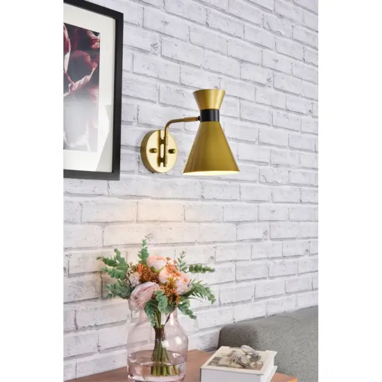 Halycon 6 inch light brass wall sconce {2}