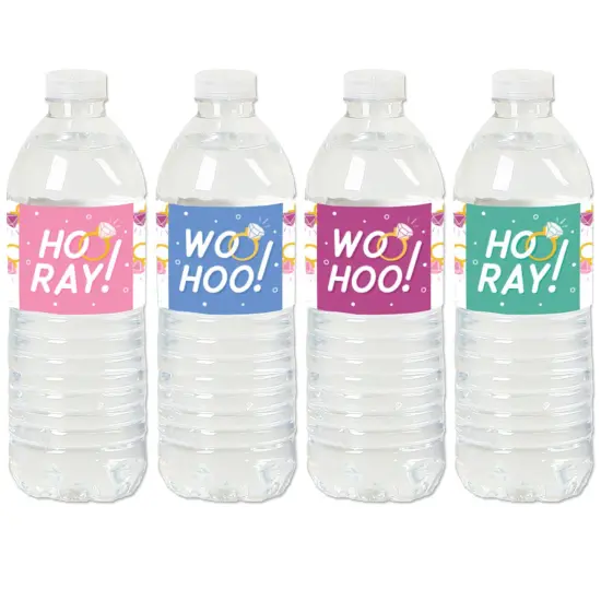 Big Dot of Happiness Just Engaged - Colorful - Engagement Party Water Bottle Sticker Labels - Set of 20 {1}